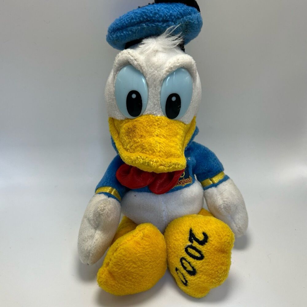 Vintage 2000 Disney Donald Duck Plush Bean Bag Stuffed Animal Y2K Disneyland
